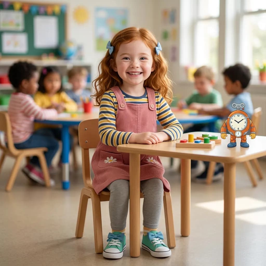 A classroom scene from a personalised social story