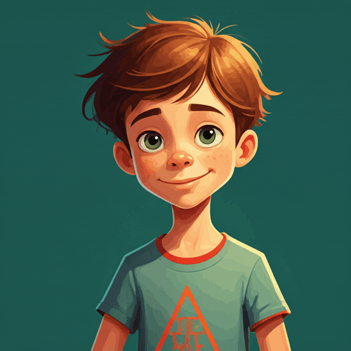 A child's likeness rendered in a vibrant storybook illustration